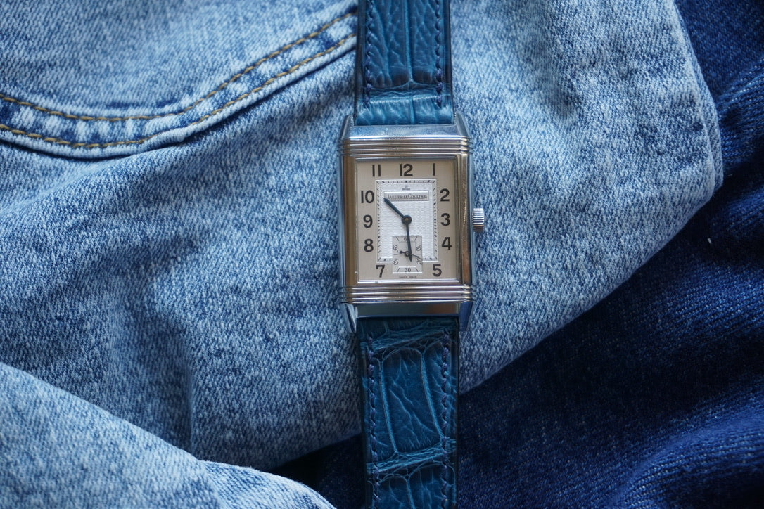 Aizome Blue Crocodile leather watch strap