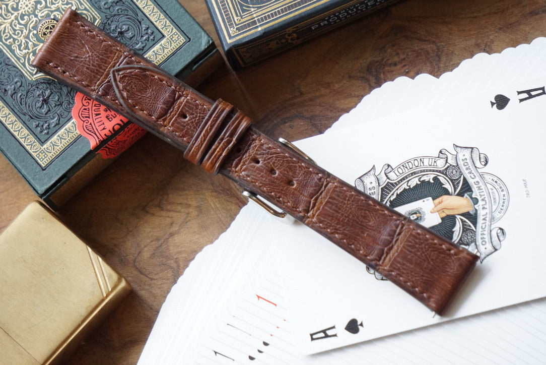 Classic brown custom Crocodile watch strap
