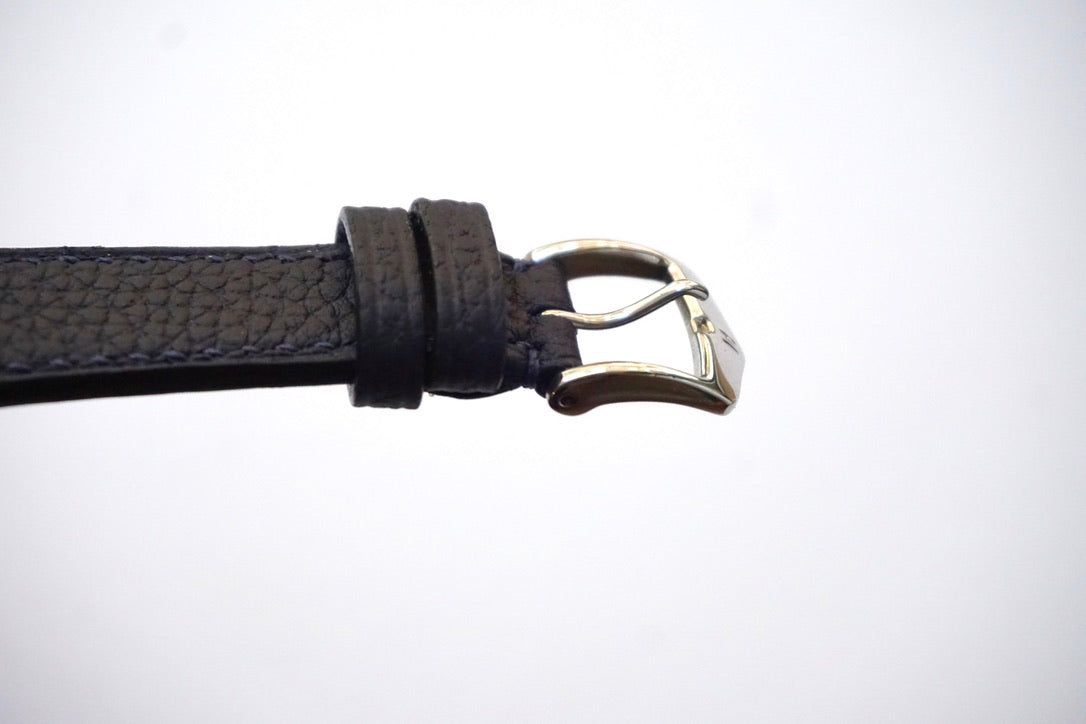 Navy Blue French Alpine calf leather watch strap. 12mm-24mm