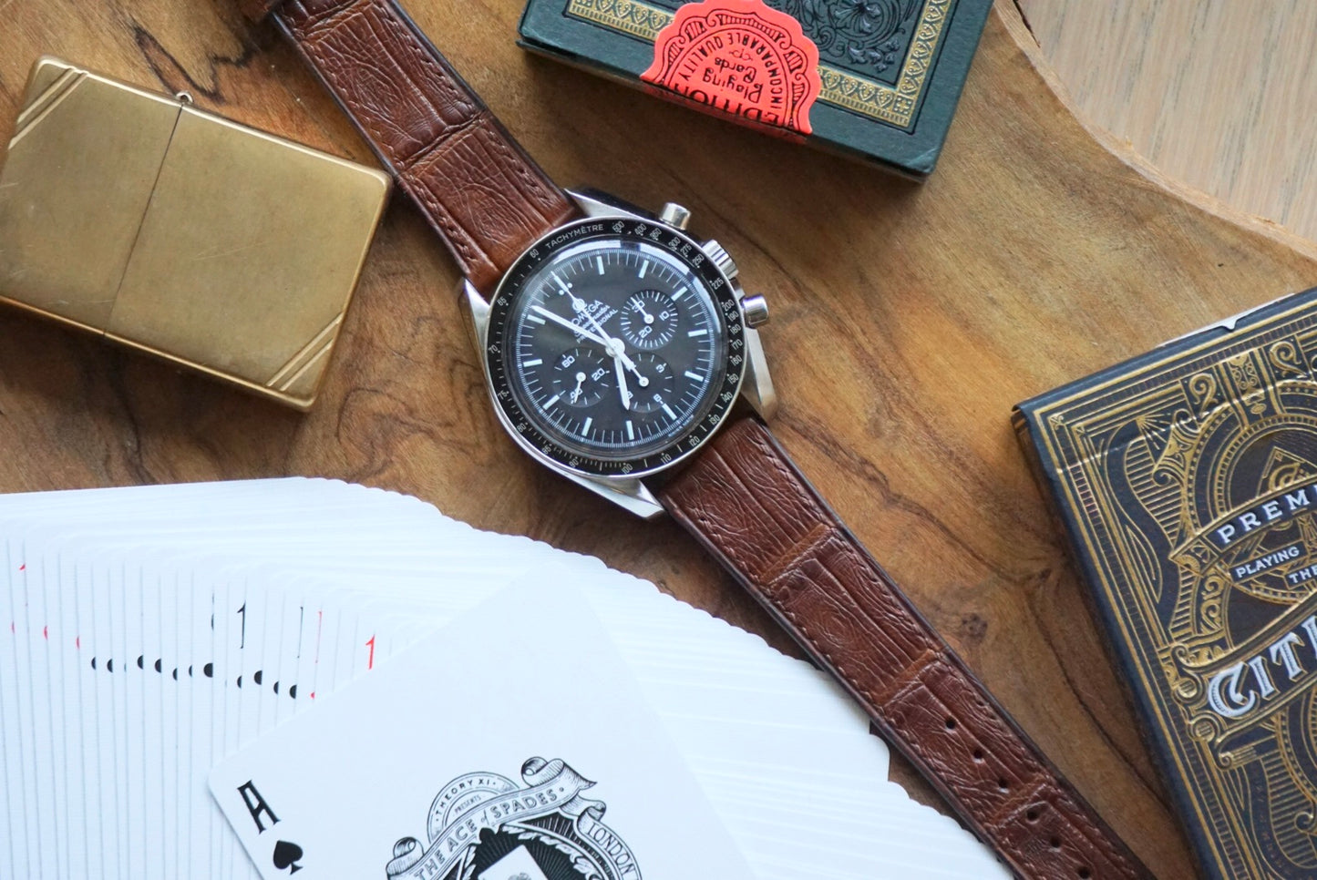 Classic brown custom Crocodile watch strap