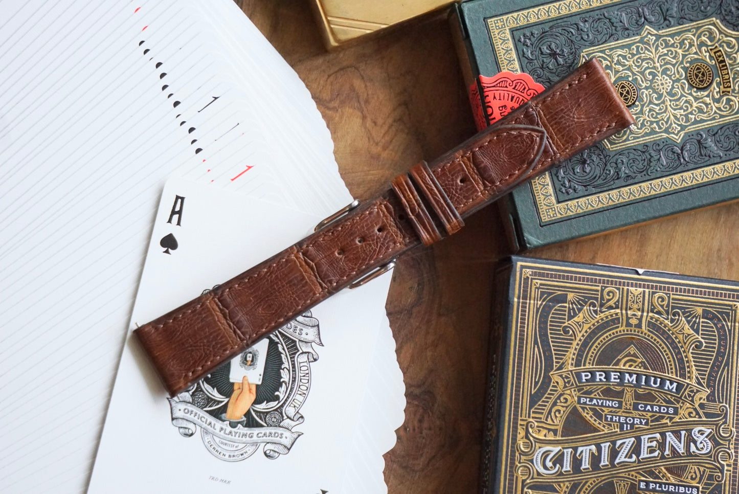 Classic brown custom Crocodile watch strap