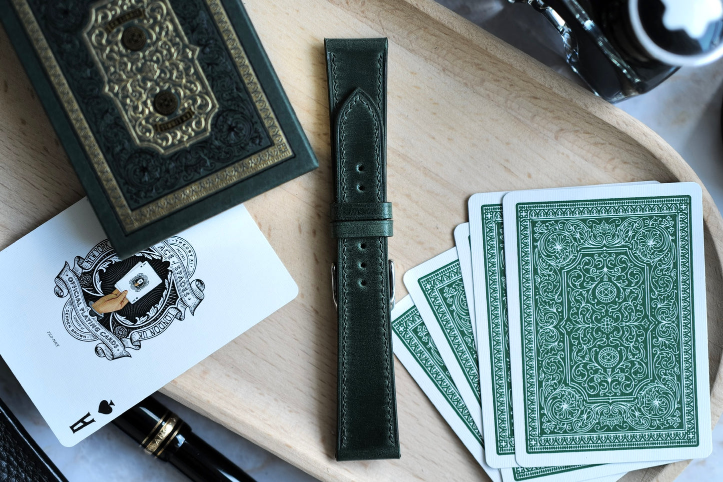 Green Shell cordovan watch strap