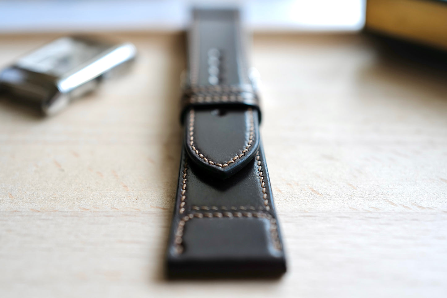 No.8 Horween shell cordovan Reverso style watch strap
