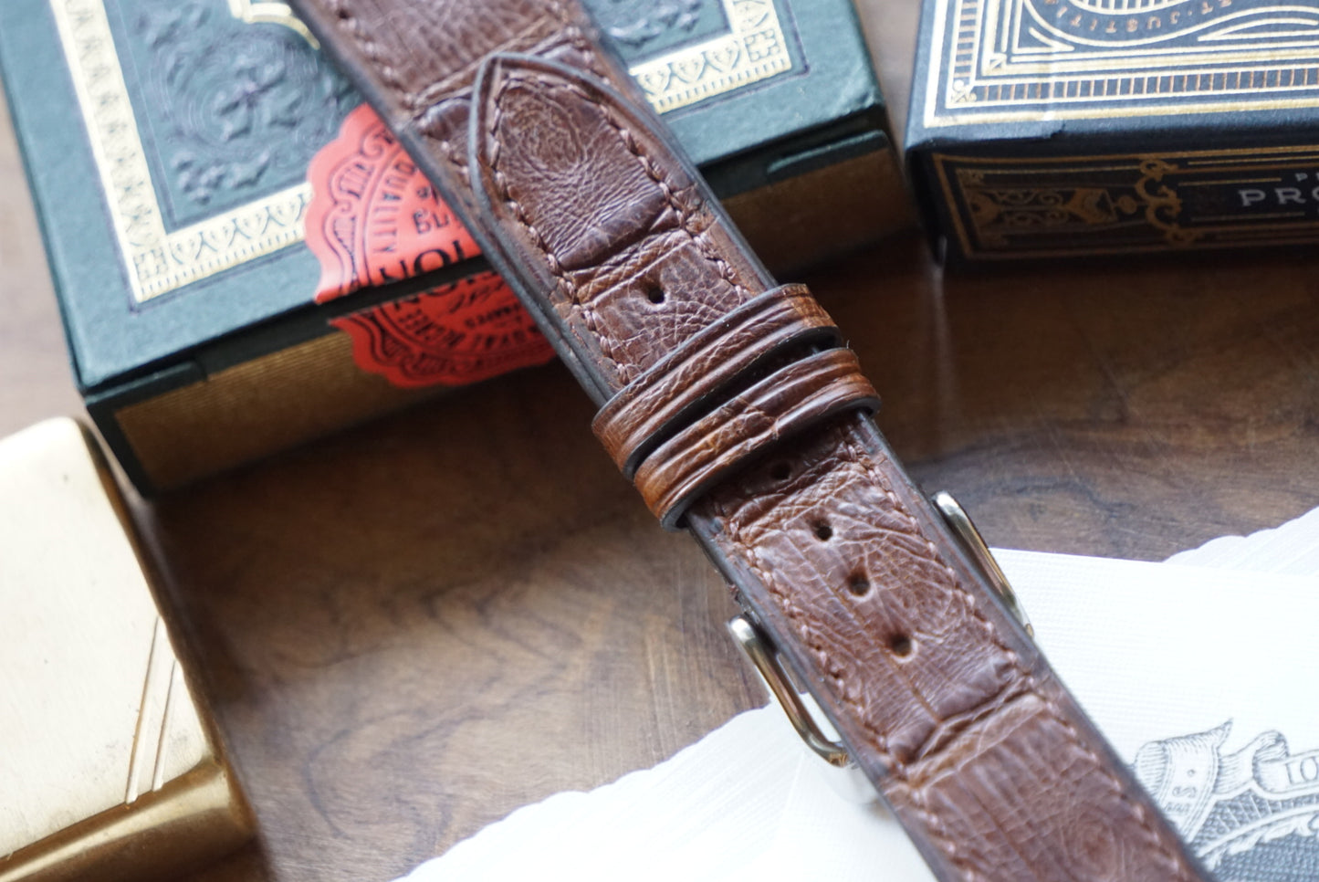 Classic brown custom Crocodile watch strap