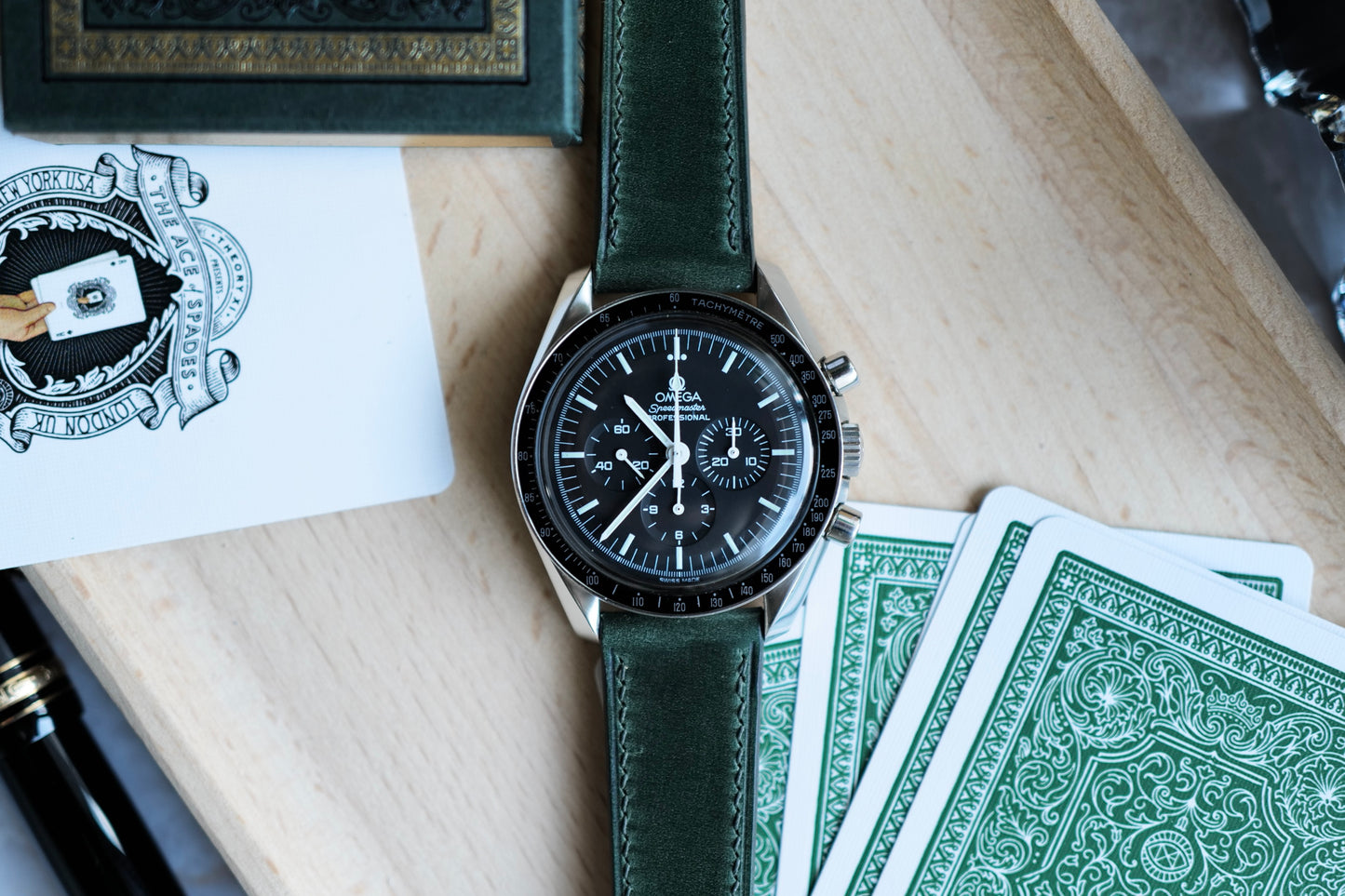 Green Shell cordovan watch strap