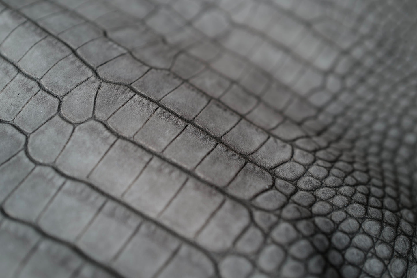 Grey suede crocodile leather watch strap