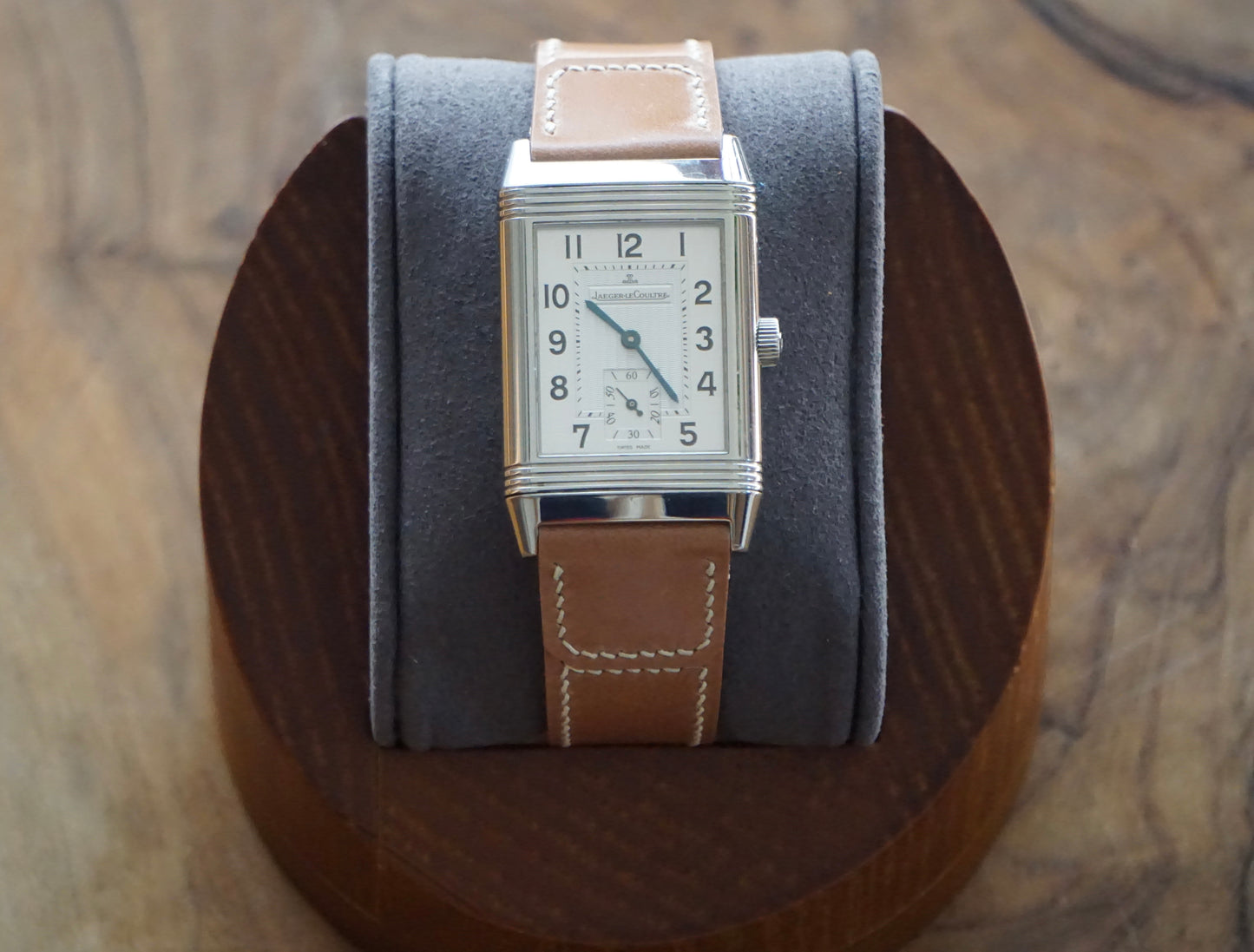 Natural coloured Reverso style shell cordovan watch strap.