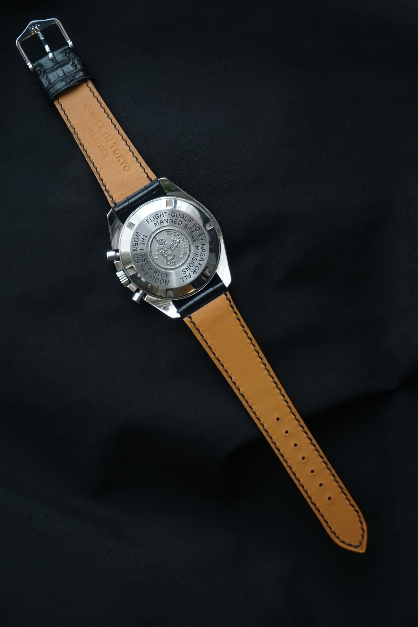 Black Crocodile leather watch strap.
