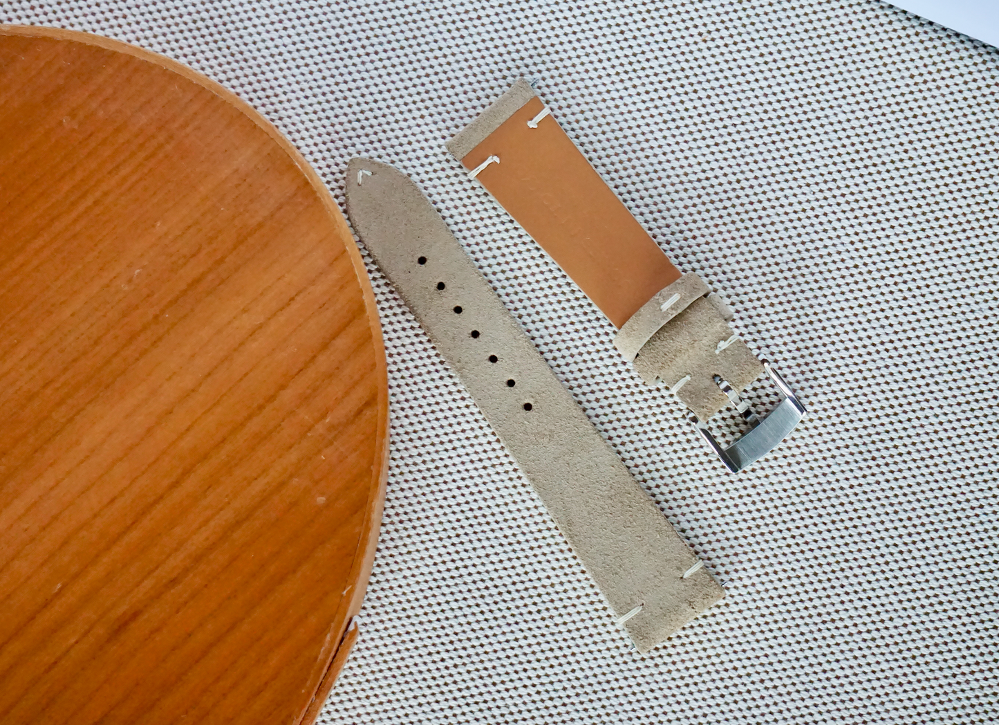Sand colored Suede watch strap