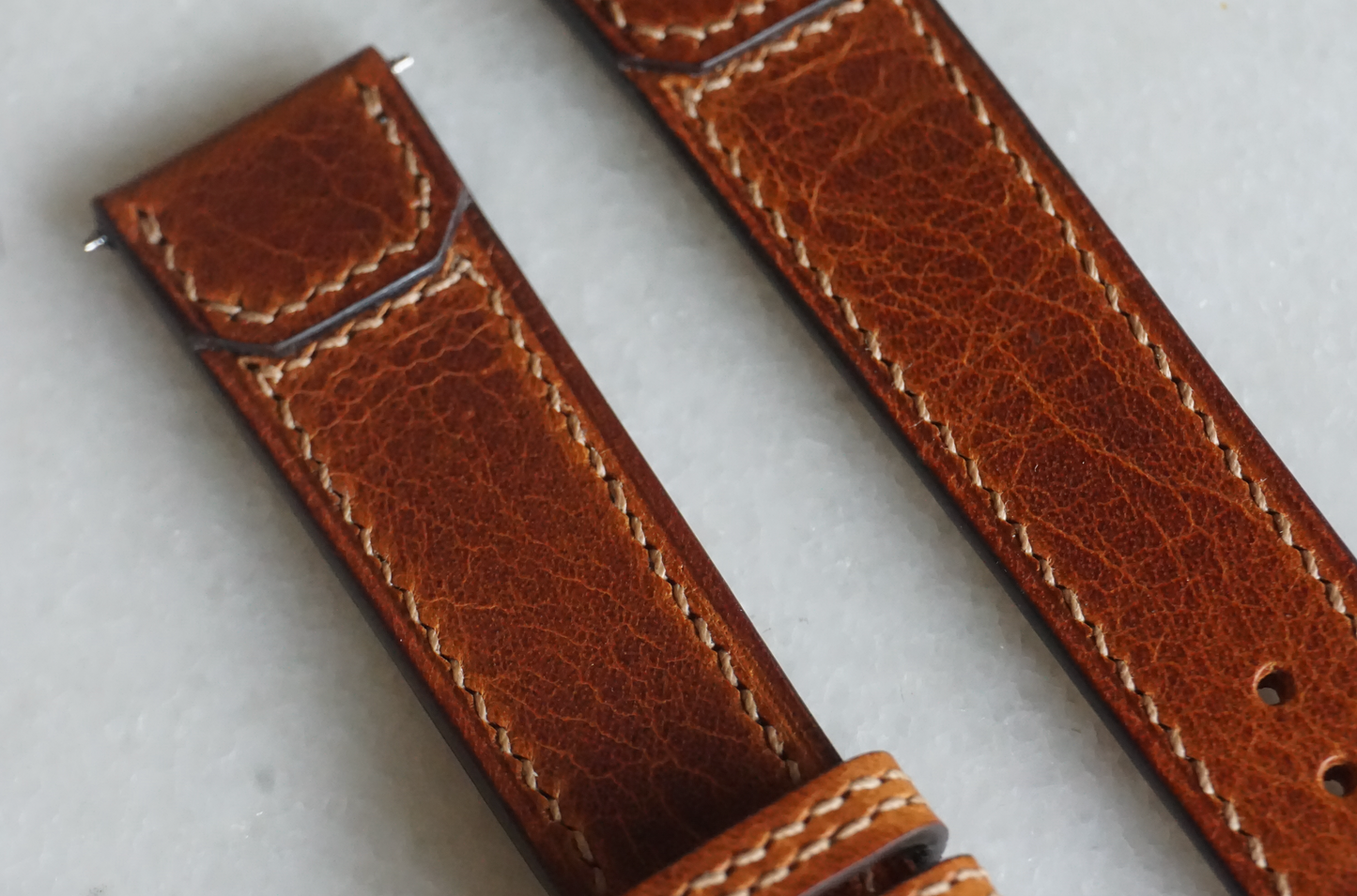 Reverso style watch strap in Italian Badalassi leather