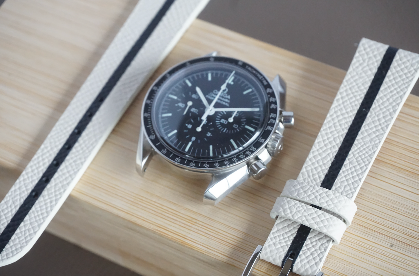 Black and white stripe watch strap.