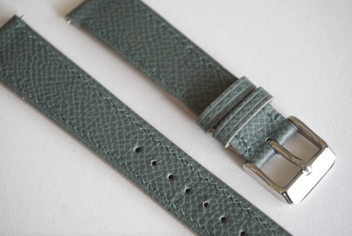 Etain (Grey) Epsom leather watch strap