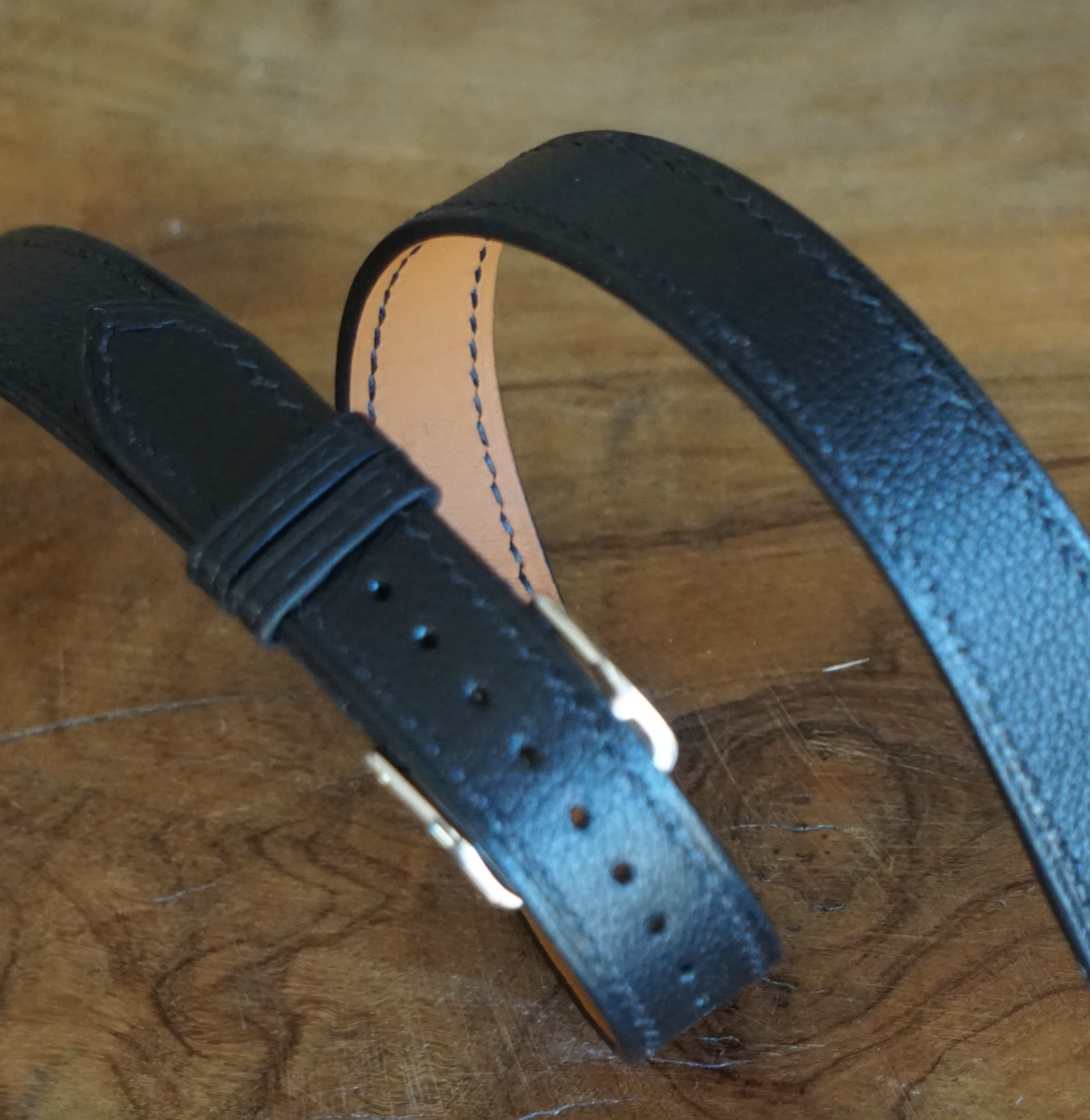 Double looping Chrevre leather watch strap (also for apple watch)