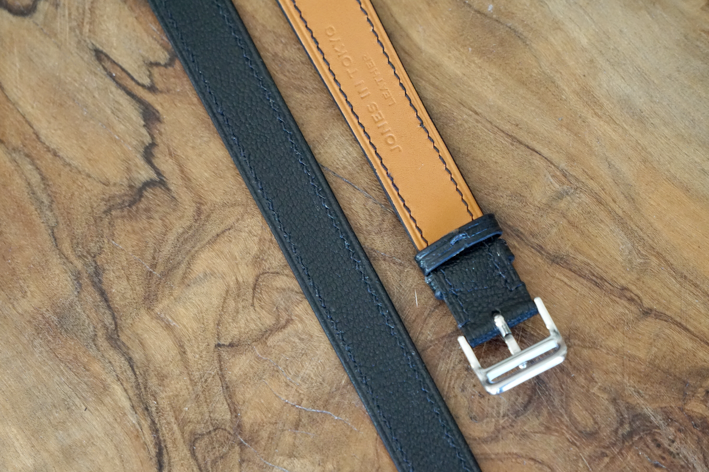 Double looping Chrevre leather watch strap (also for apple watch)