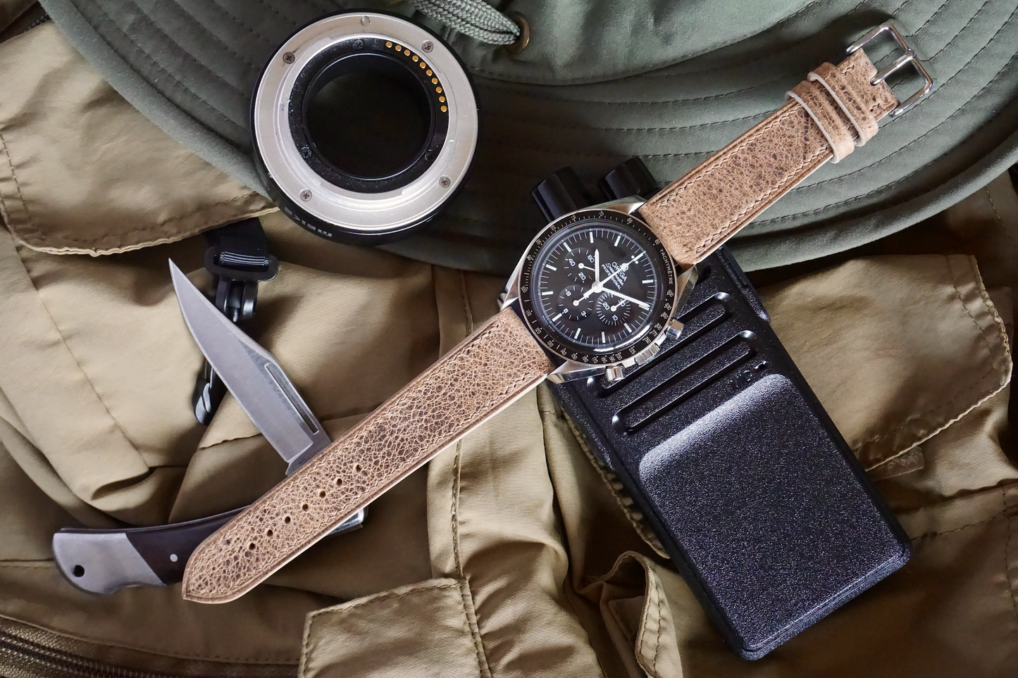 Waxed African Kudu leather (Charles F Stead) watch strap
