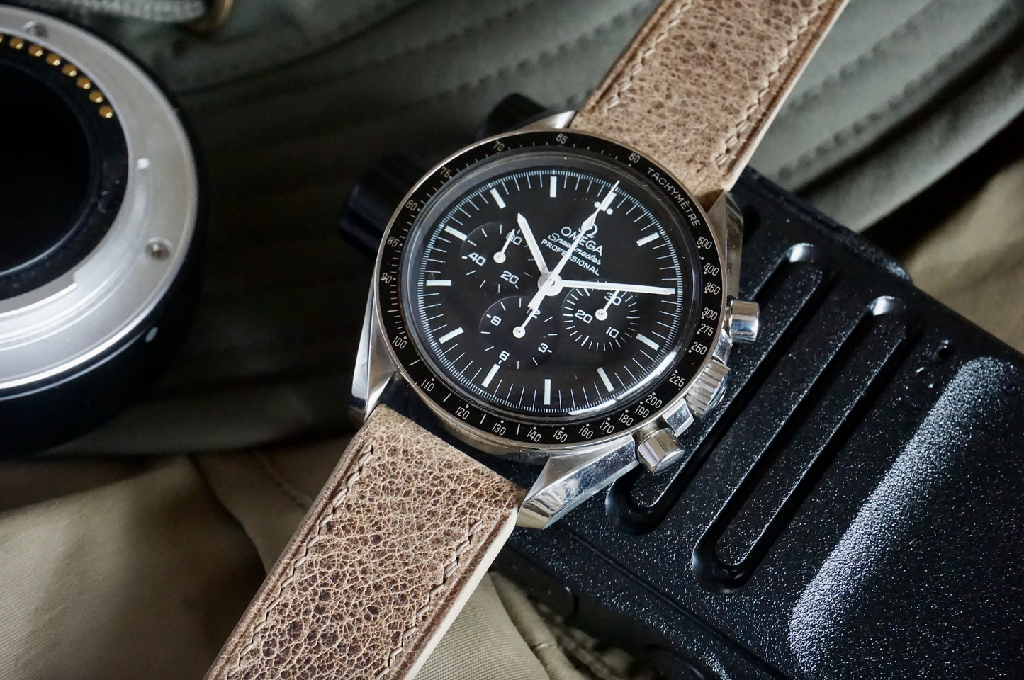 Waxed African Kudu leather (Charles F Stead) watch strap