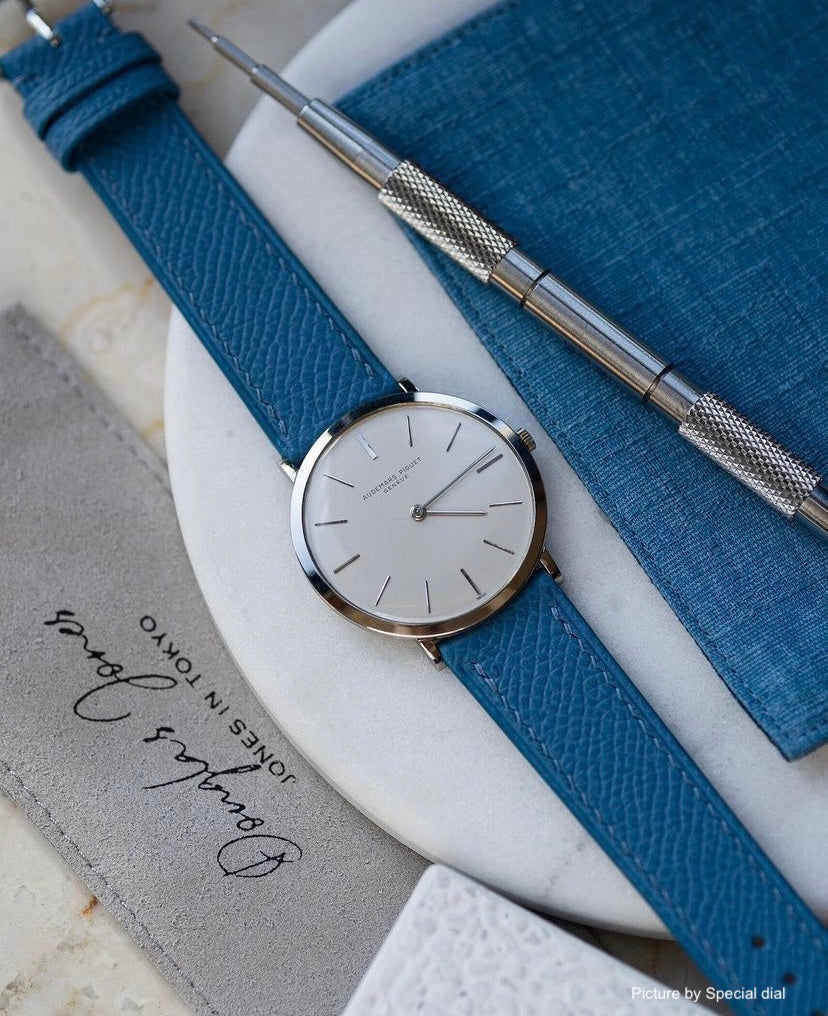 Epsom in Bleu Lin watch strap