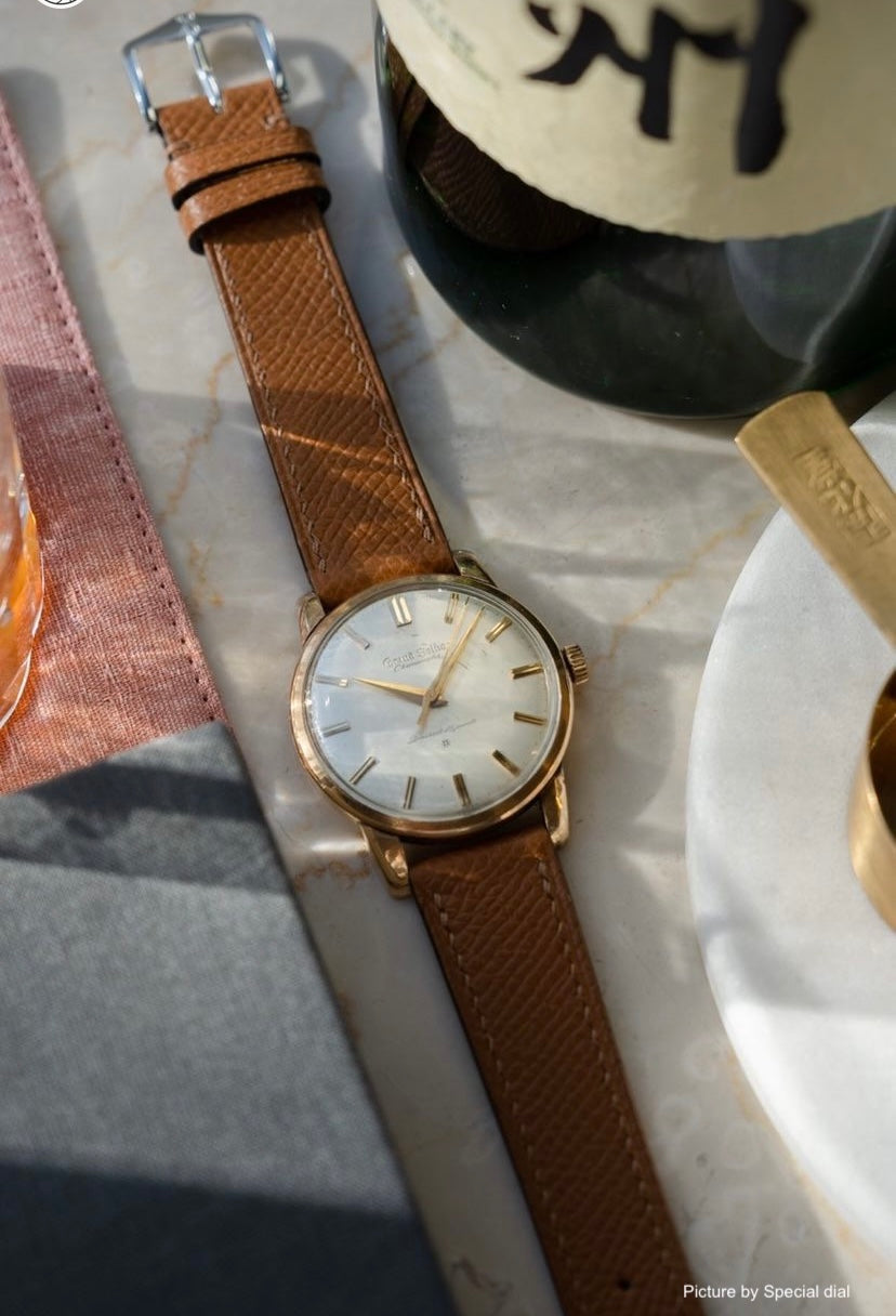 Epsom in gold tan watch strap