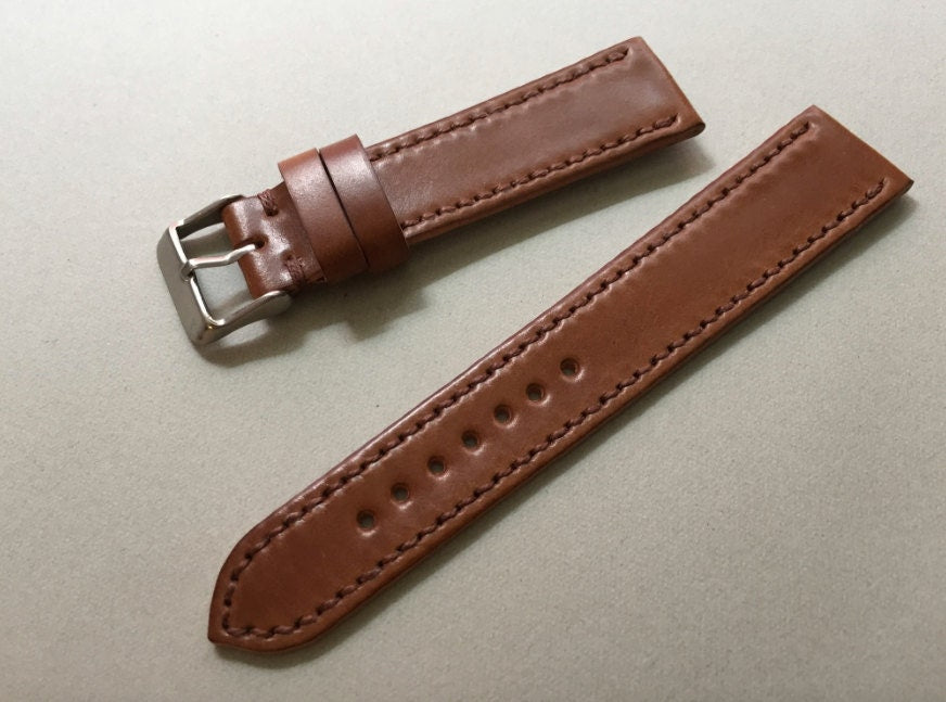 Horween bourbon Horween shell cordovan watch strap
