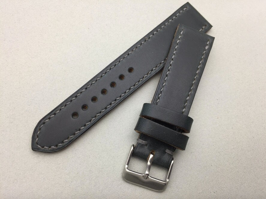 Slate blue Horween Chromexcel watch strap