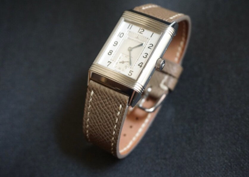 Taupe Epsom leather watch strap
