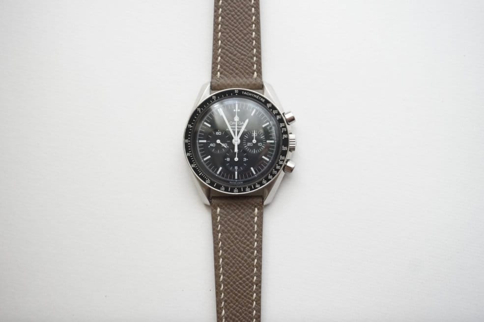 Taupe Epsom leather watch strap