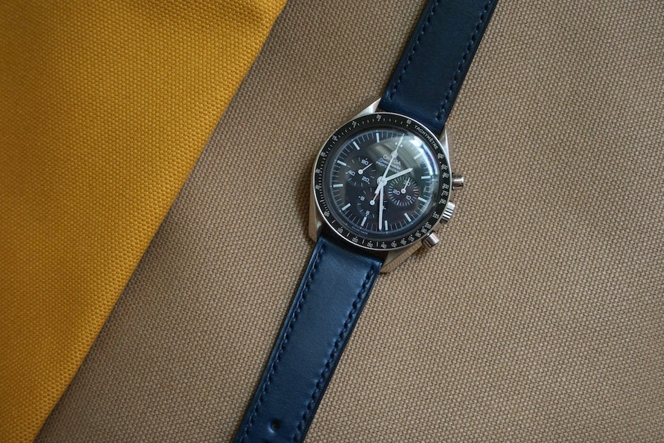 Navy blue Italian Buttero watch strap