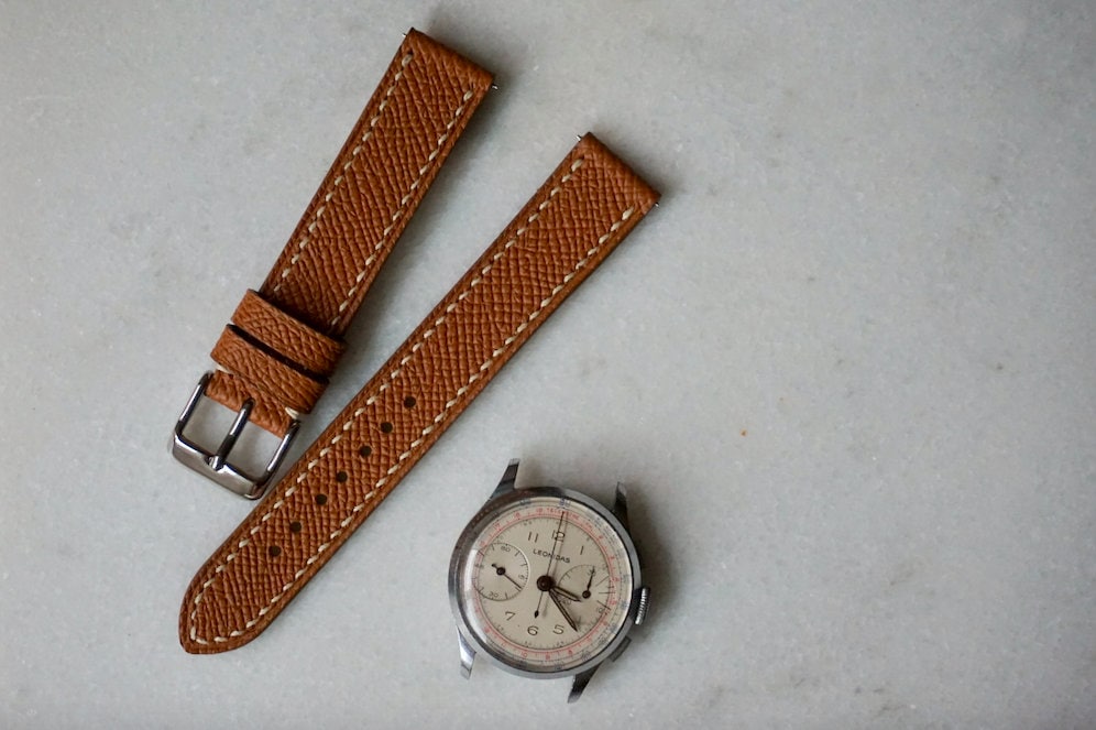 Epsom in gold tan watch strap