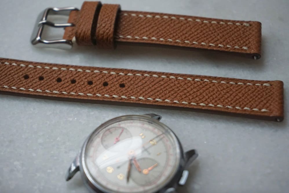 Epsom in gold tan watch strap