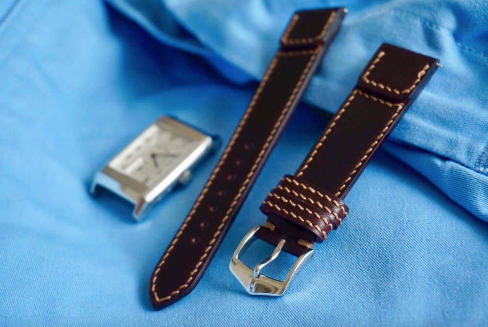 No.8 Horween shell cordovan Reverso style watch strap