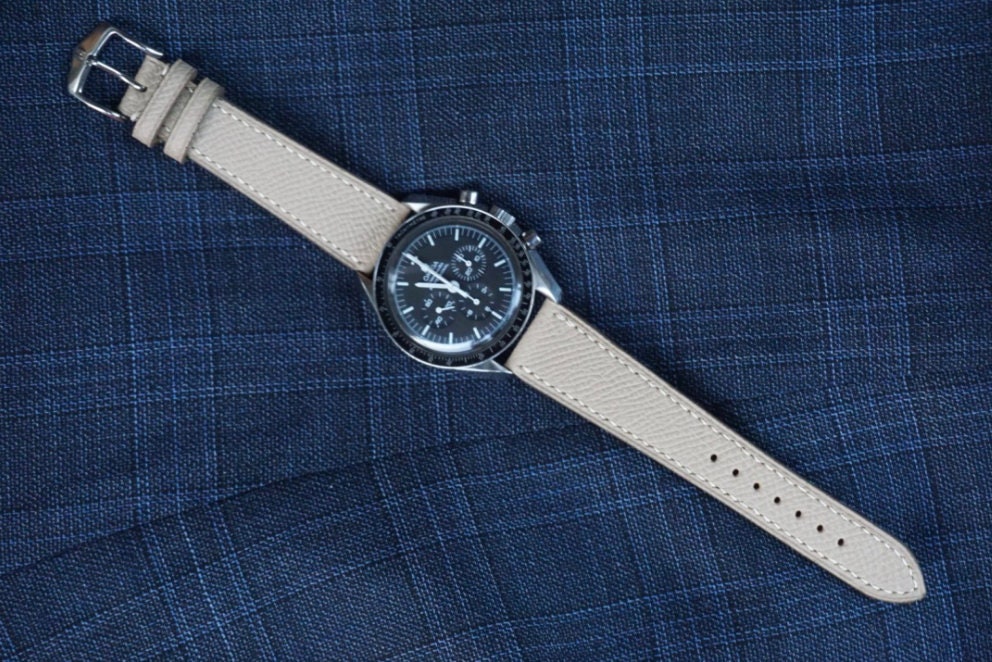 Trench Epsom leather watch strap
