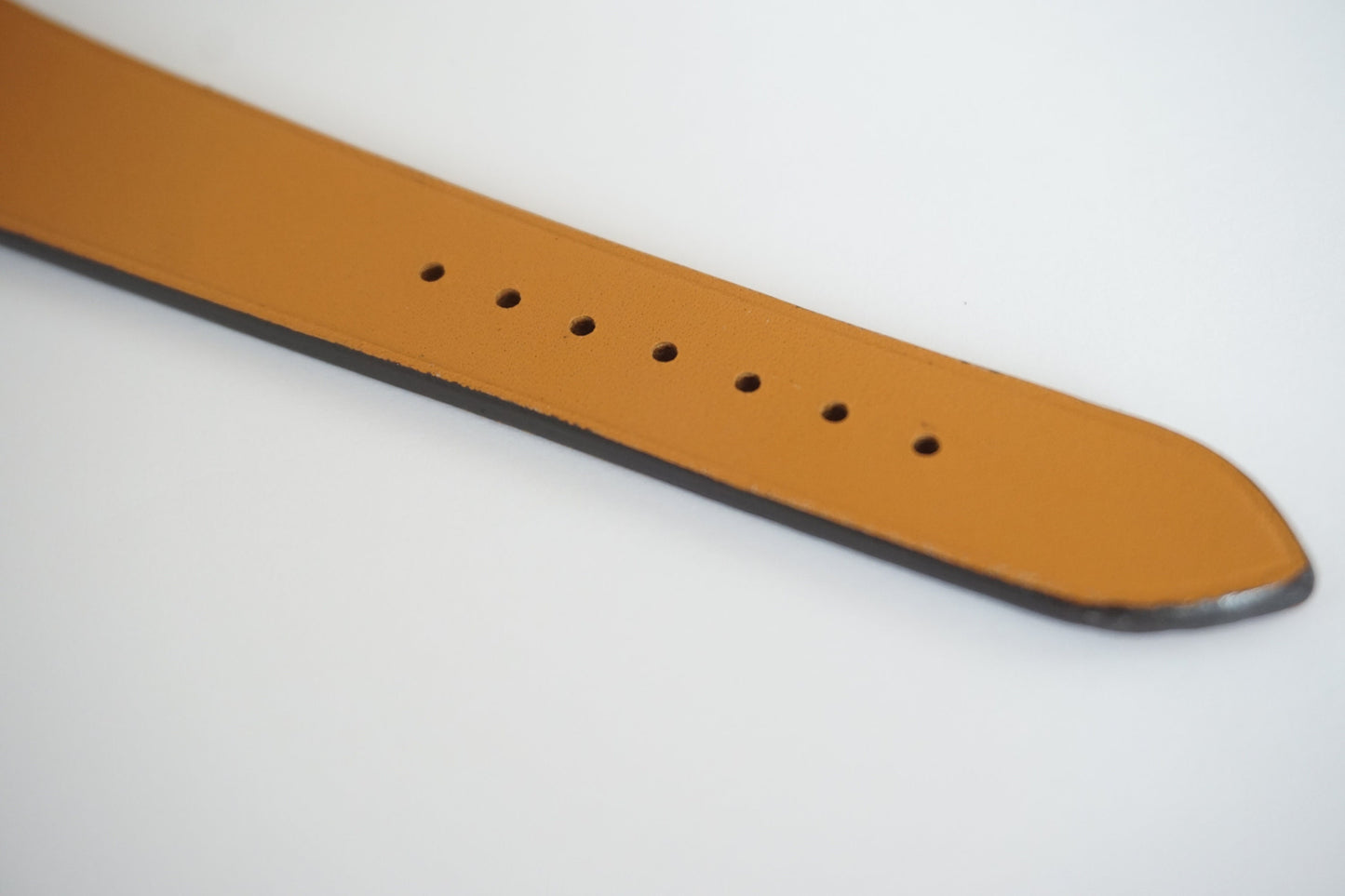 Two stitch Black smooth Epsom watch strap