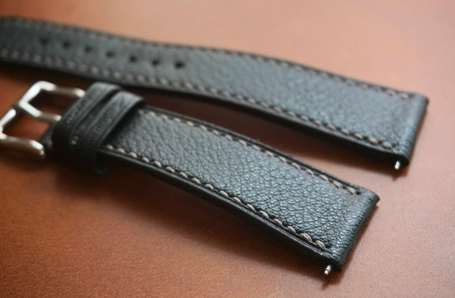 Black Chevre Sully watch strap