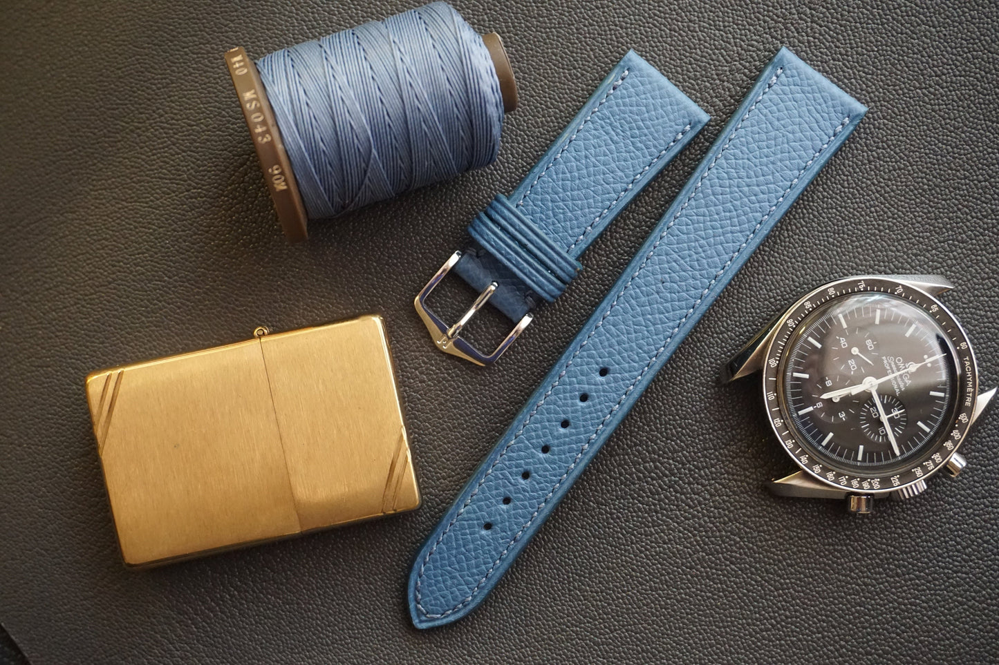 Epsom in Bleu Lin watch strap