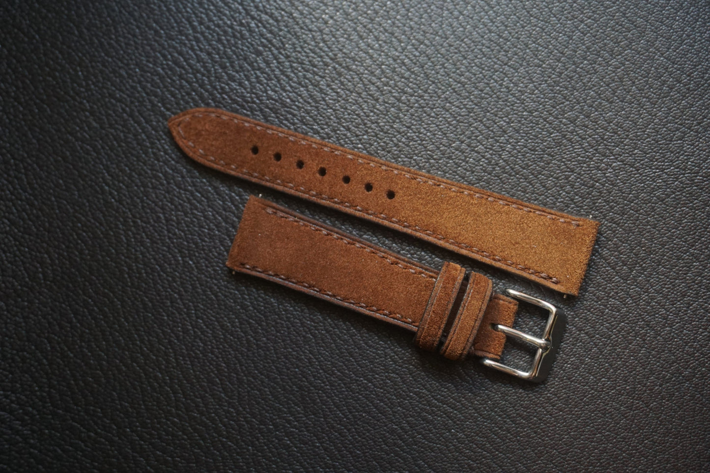 Suede in snuff brown watch strap