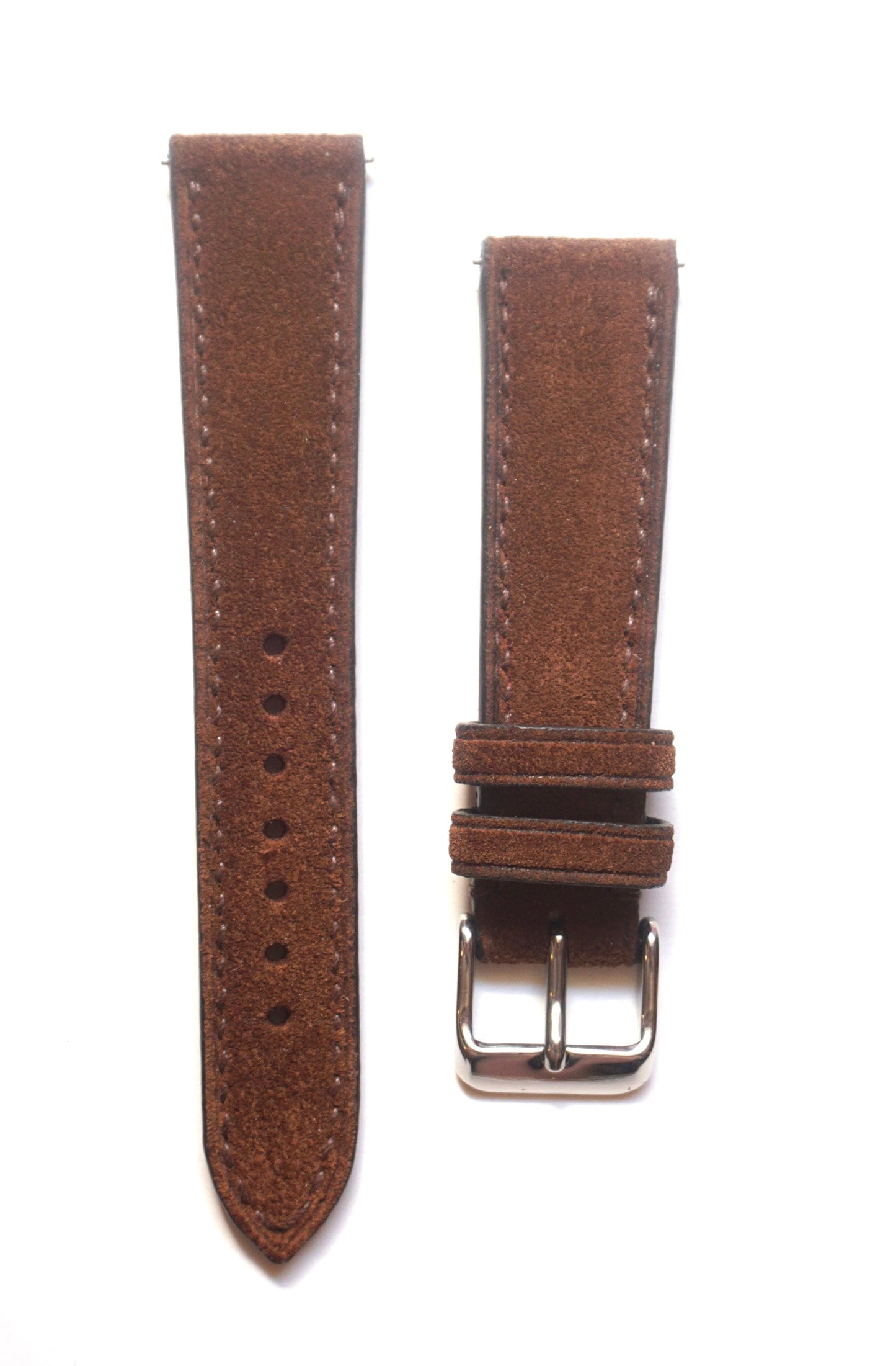 Suede in snuff brown watch strap