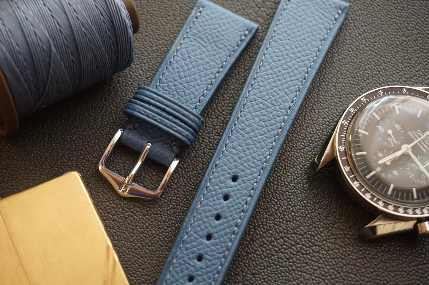 Epsom in Bleu Lin watch strap