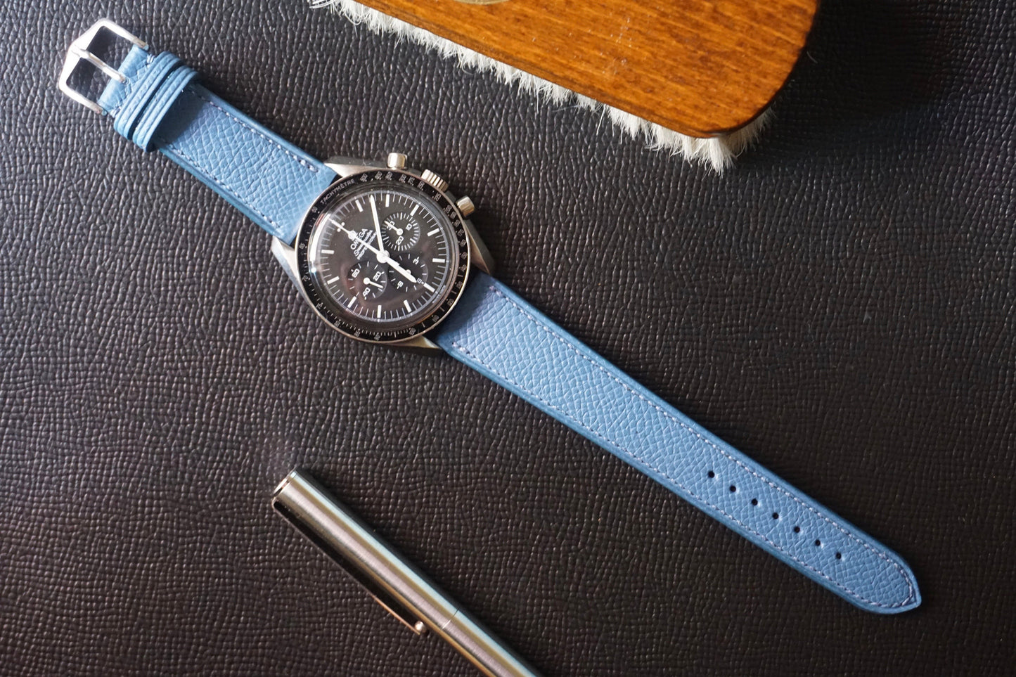 Epsom in Bleu Lin watch strap