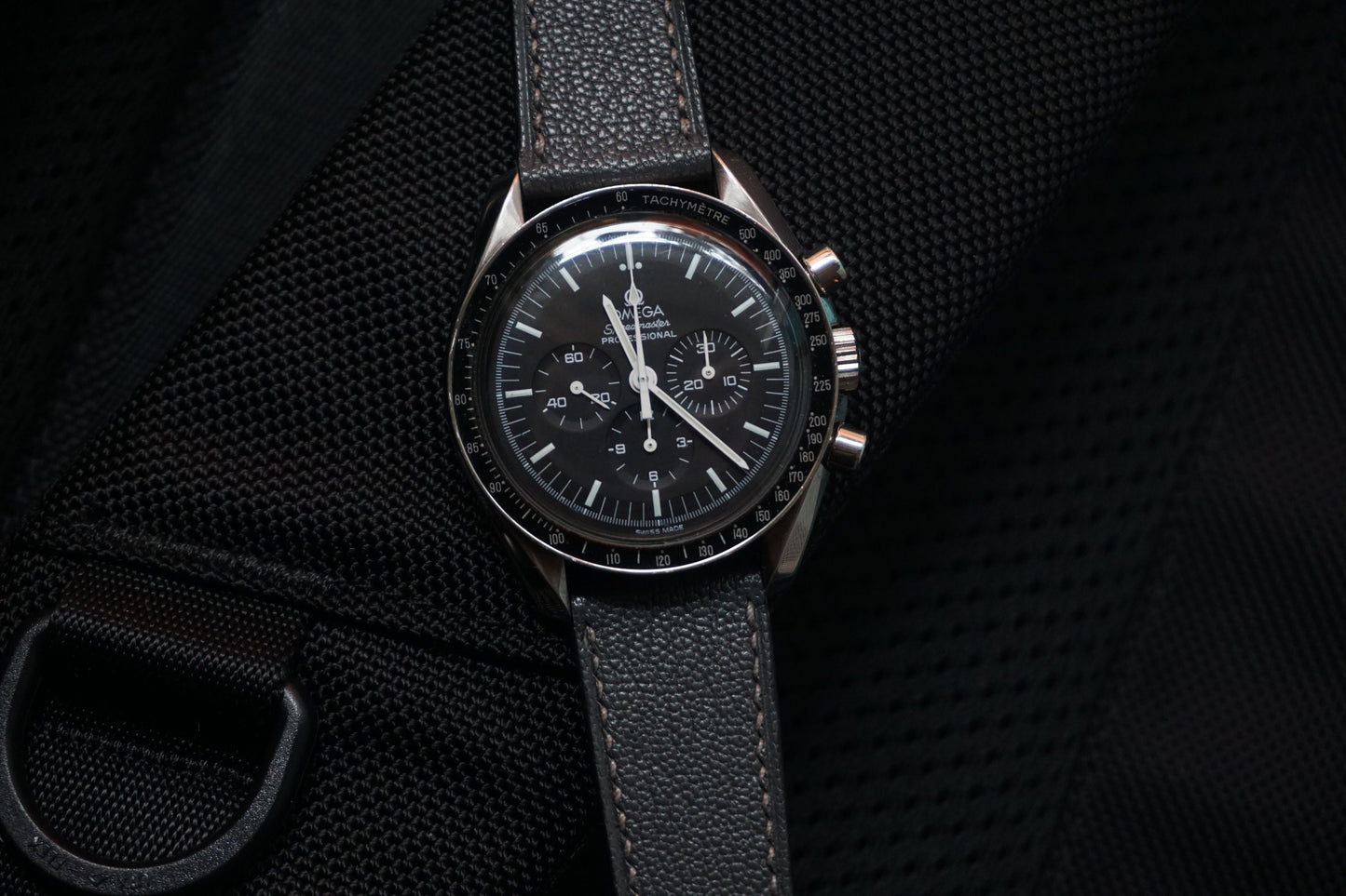Grey Chevre leather watch strap