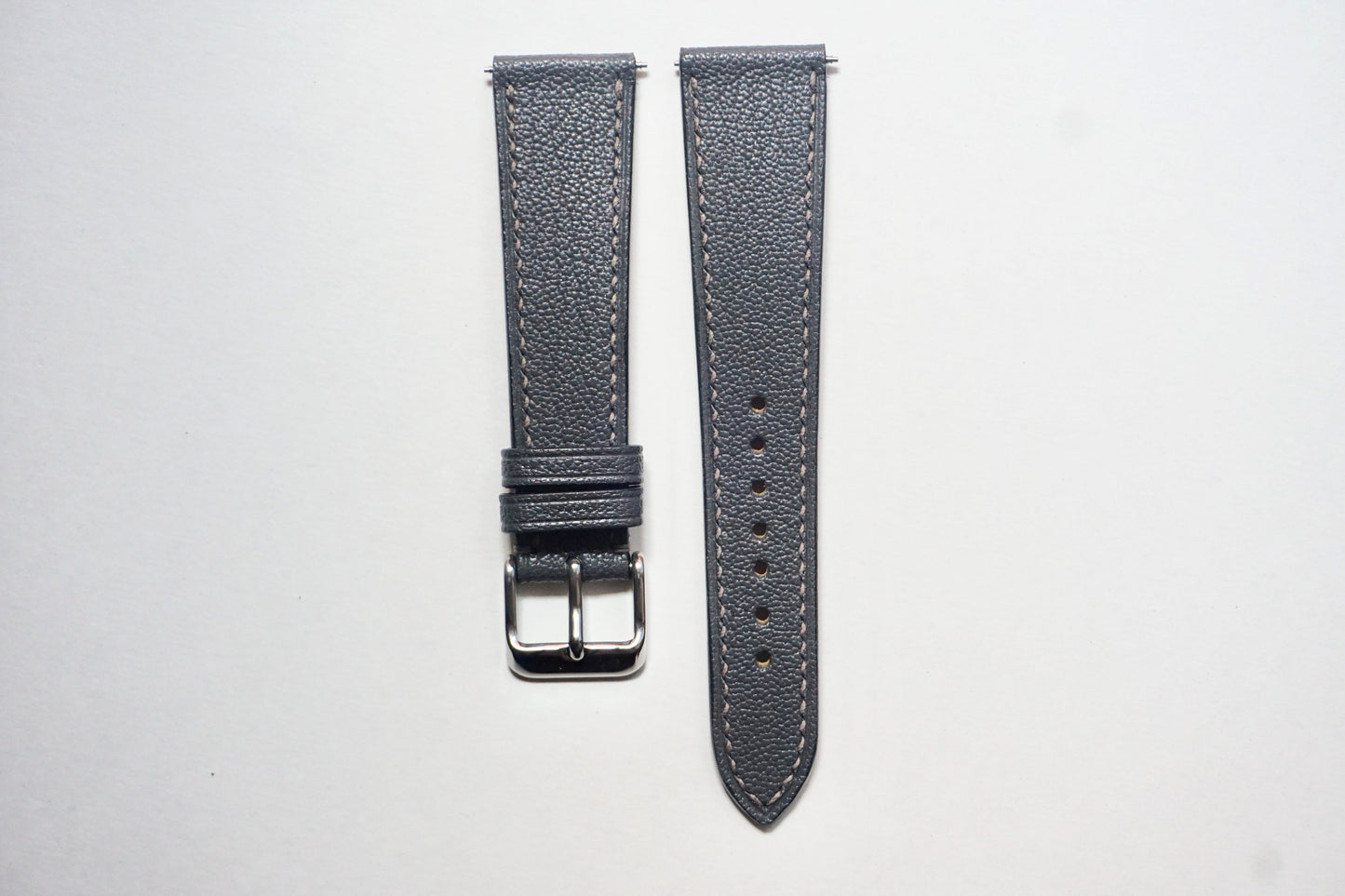 Grey Chevre leather watch strap