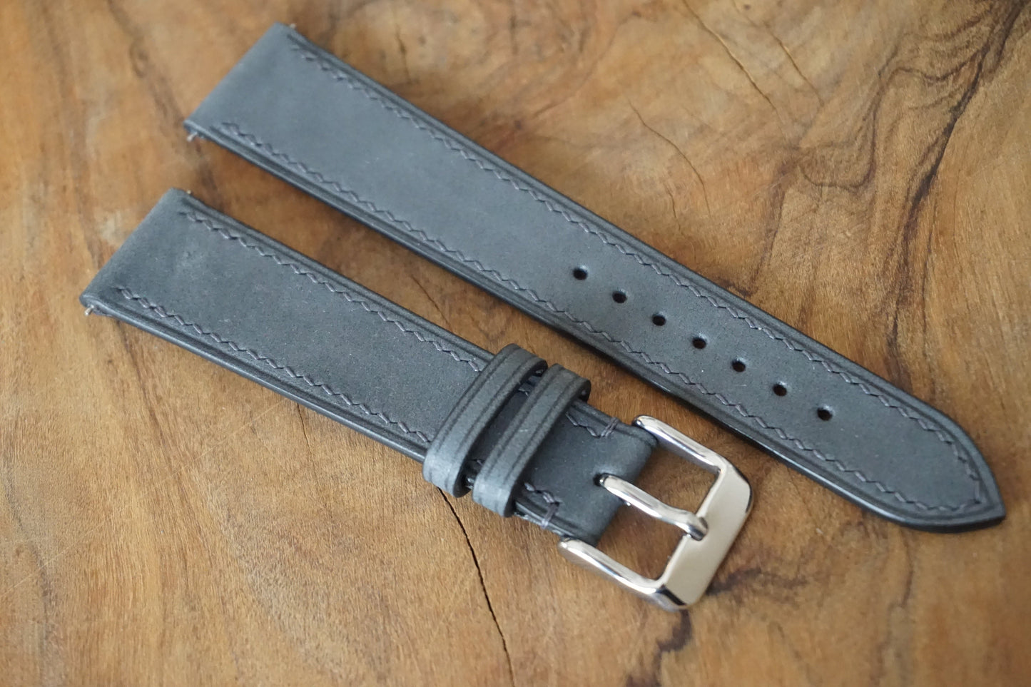 Charcoal grey Nubuck watch strap