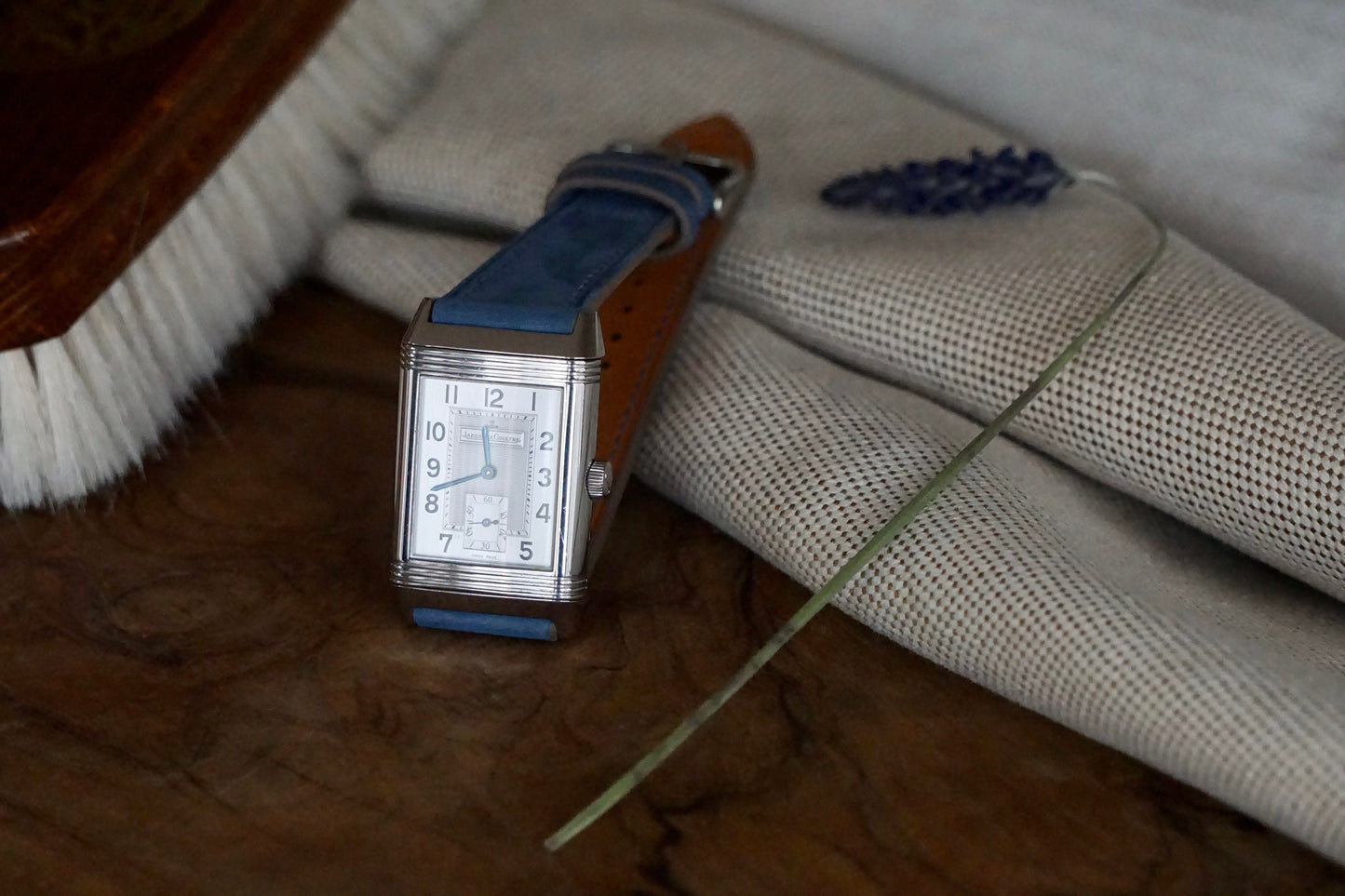 French blue Nubuck watch strap