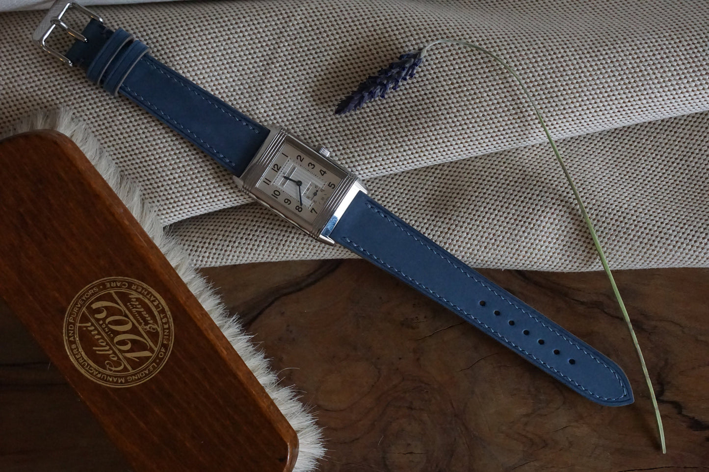 French blue Nubuck watch strap