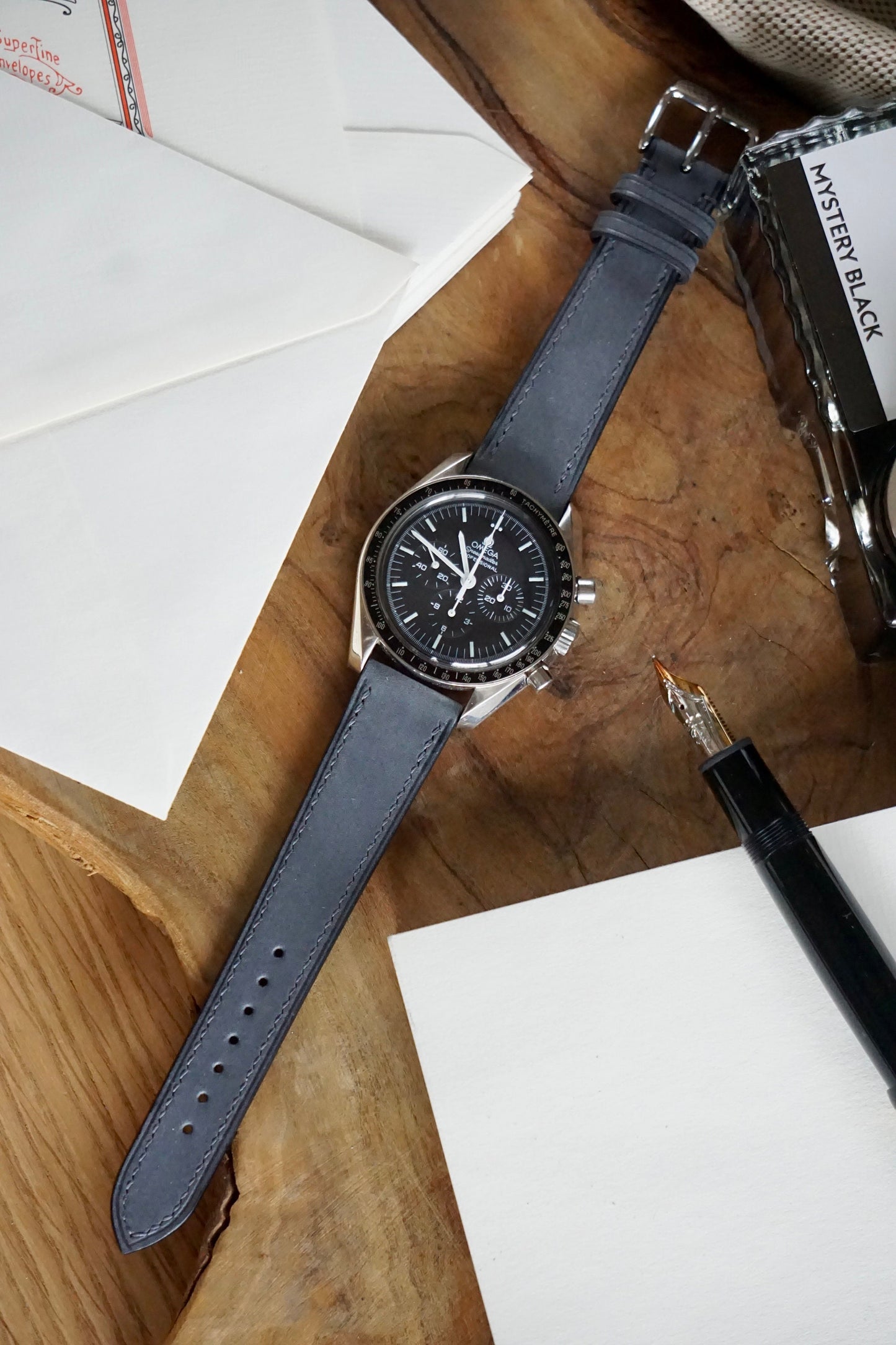 Charcoal grey Nubuck watch strap