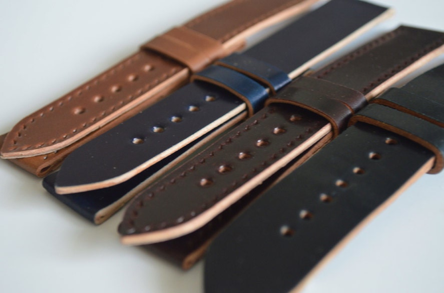 Horween bourbon Horween shell cordovan watch strap