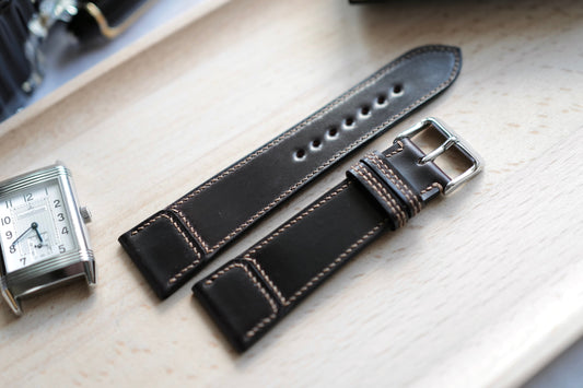 No.8 Horween shell cordovan Reverso style watch strap