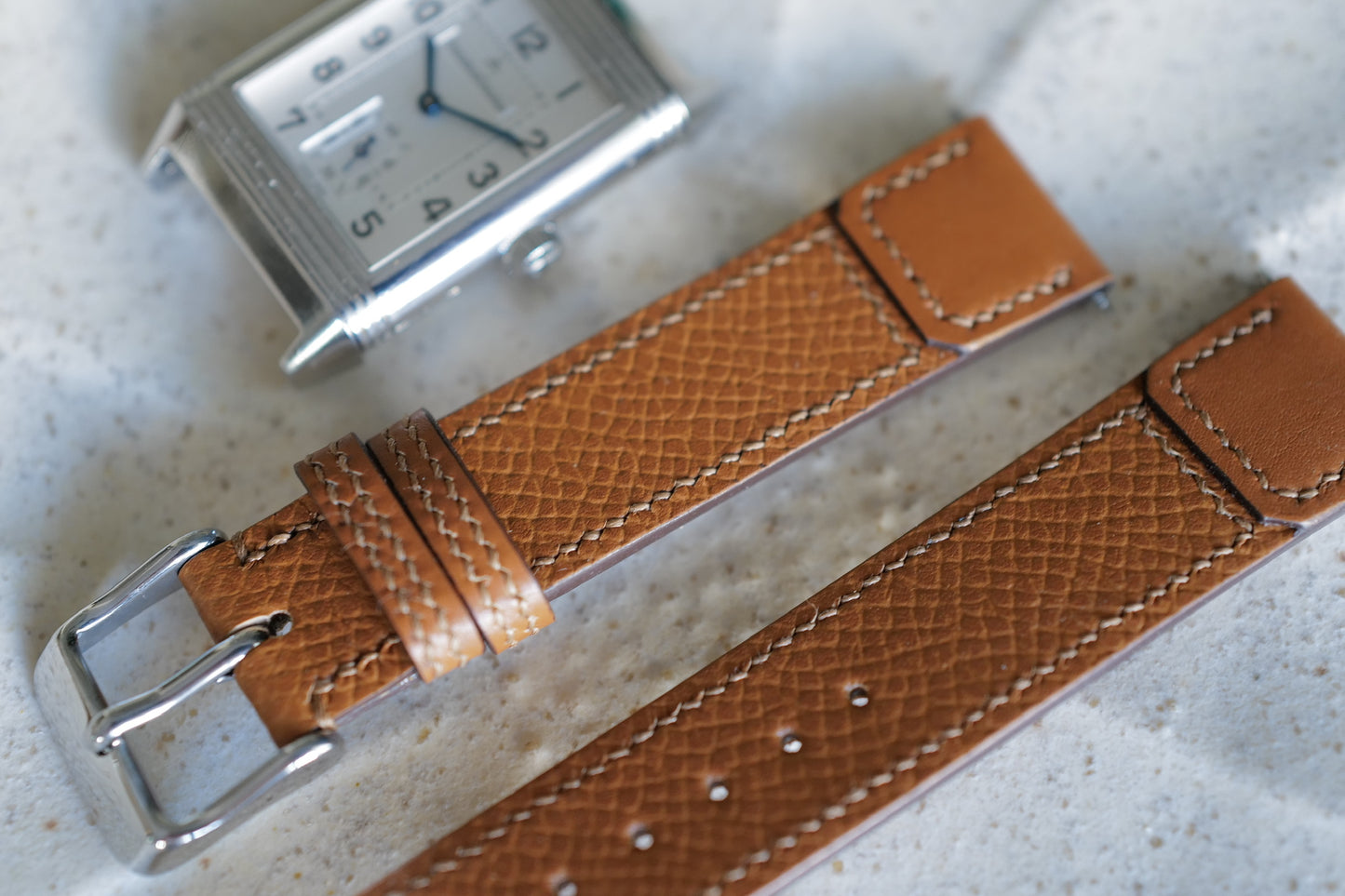 Gold epsom Reverso style strap