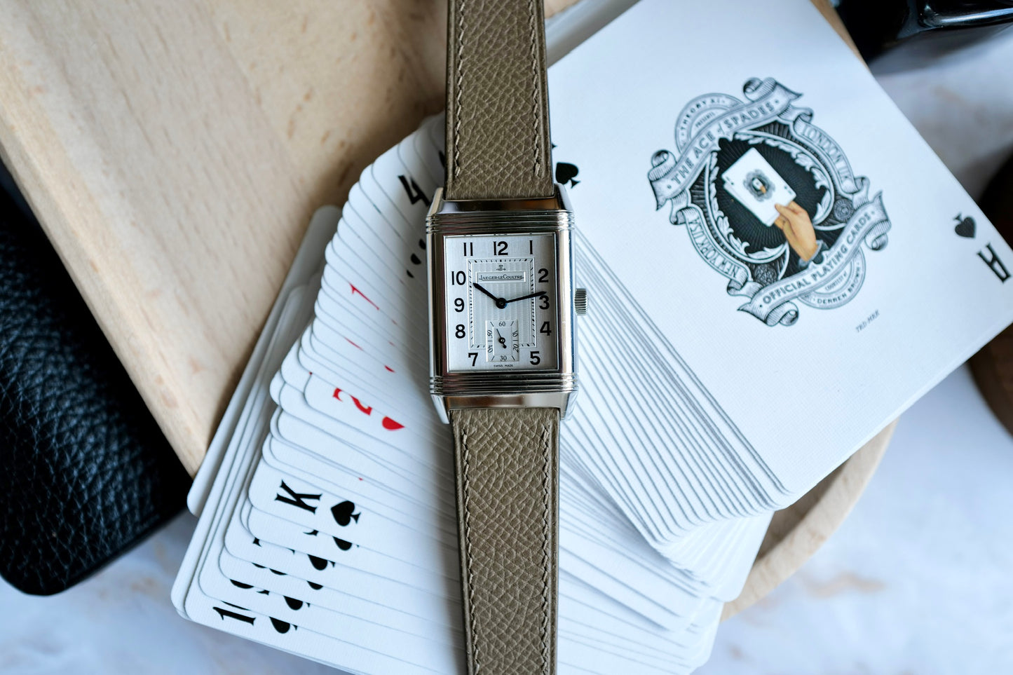 Taupe Epsom leather watch strap