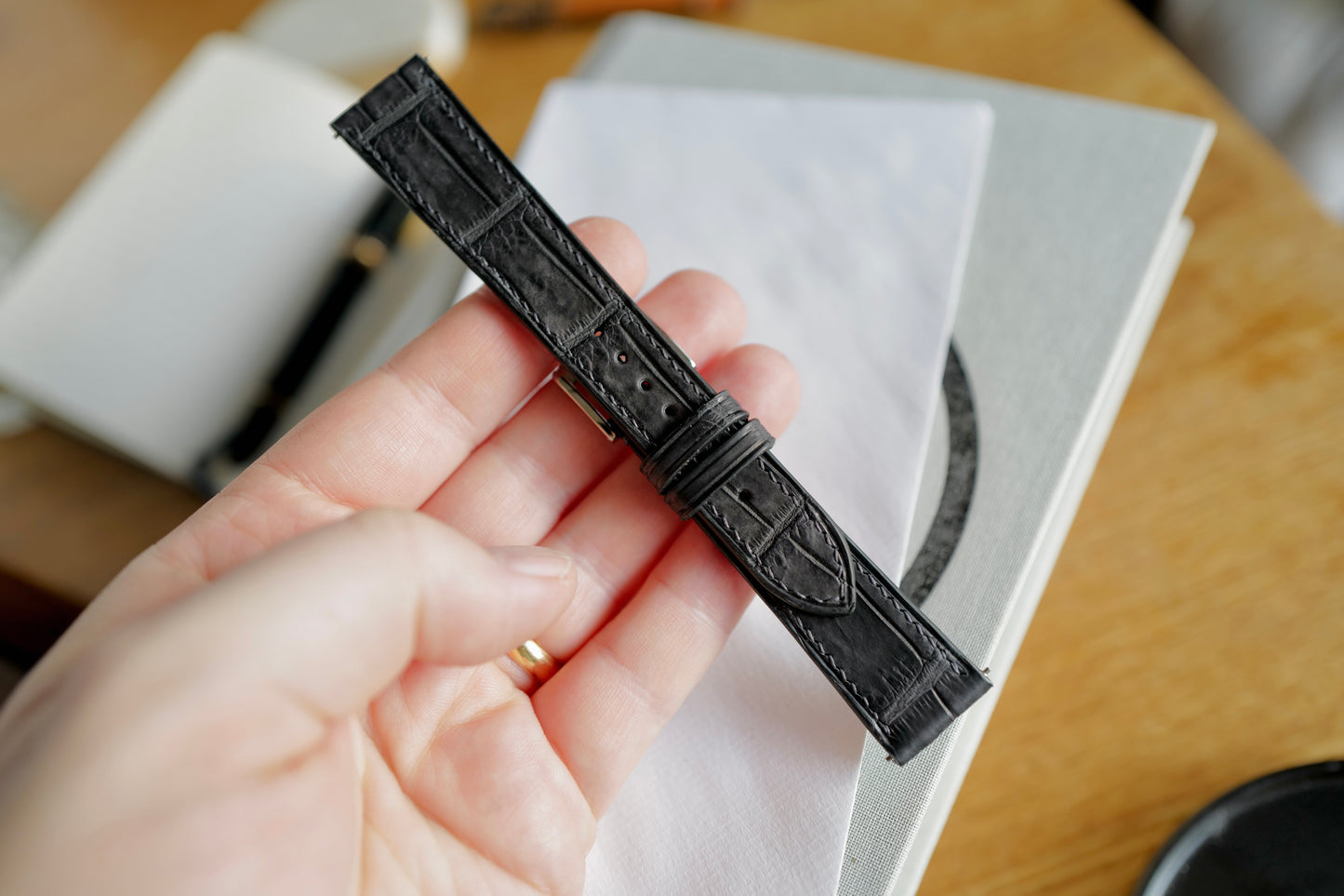 Graphite Grey Crocodile strap