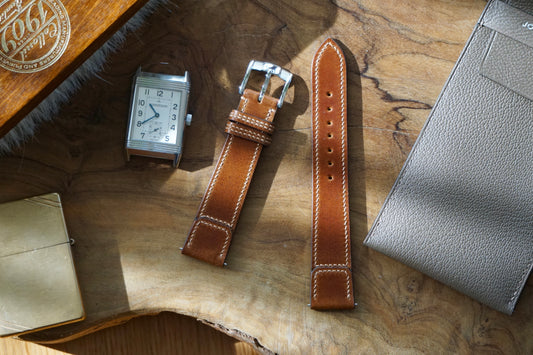 Reverso style Brown Shell cordovan watch strap.